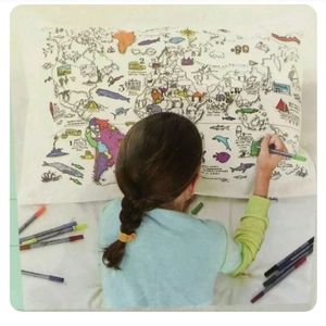 World map pillowcase